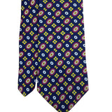 Vintage Brooks Brothers Mens Blue Yellow Red All Silk Handmade Pattern Neck Tie