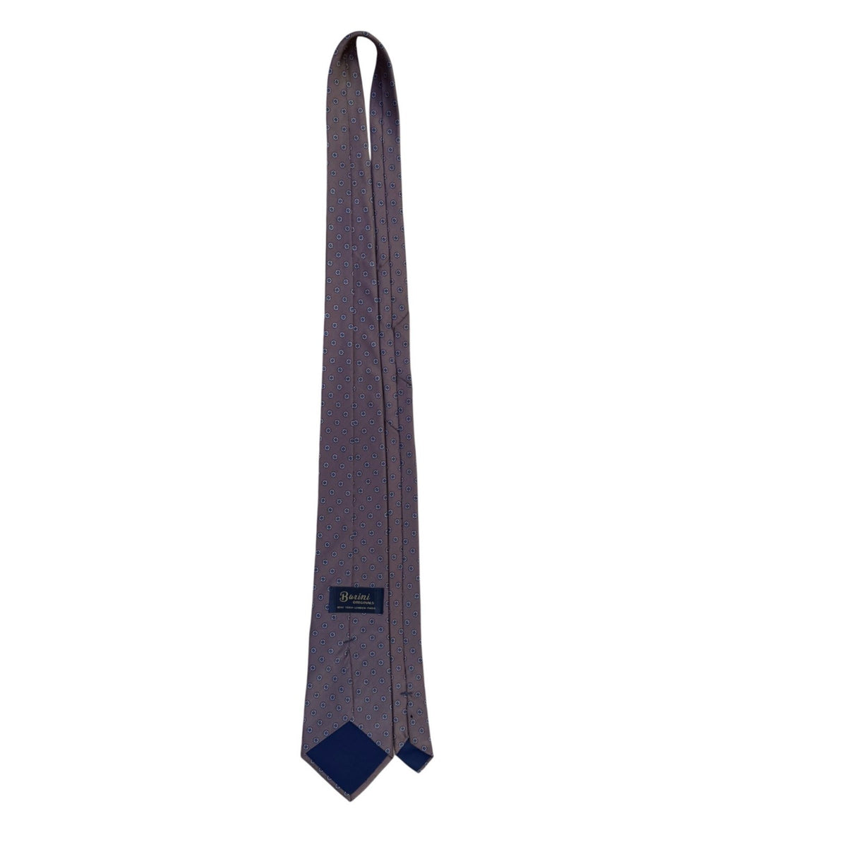 Barini Originals Mens Brown Silk Floral Pattern Necktie
