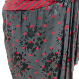 Vintage A.J. Bari Strapless Red & Black Striped Polka Dot Dress Size 4