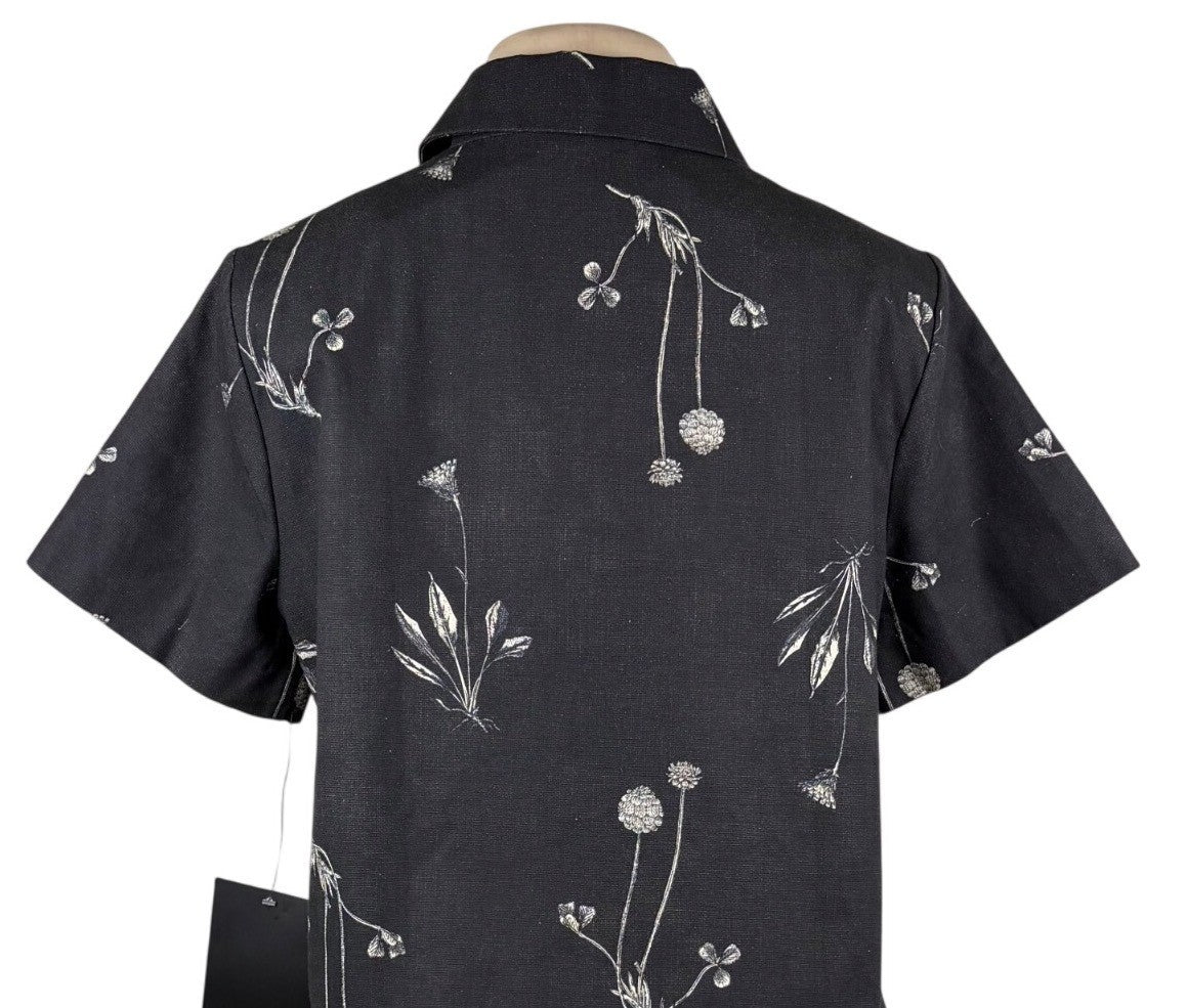 Tuckernuck Womens Black Cotton Meadow Rue Marley Short Sleeve Dress Size L