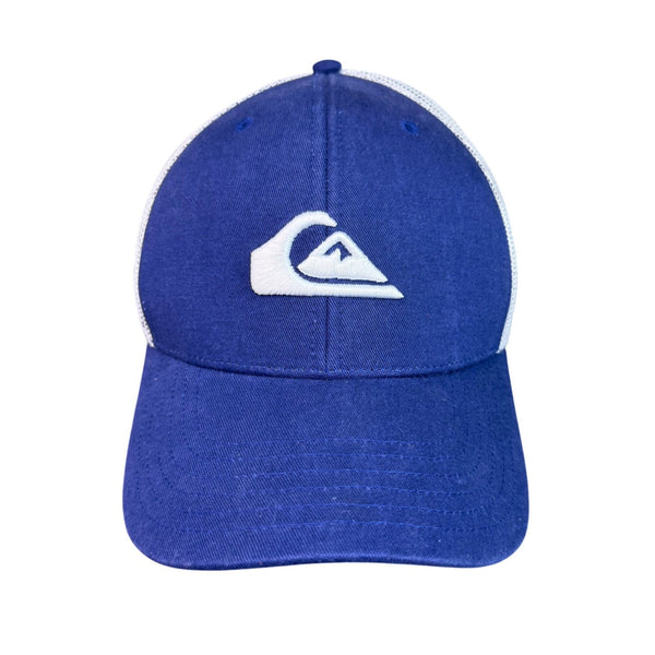 Quiksilver Mens Blue Cotton Mesh Logo Snapback Hat OSFM Adjustable