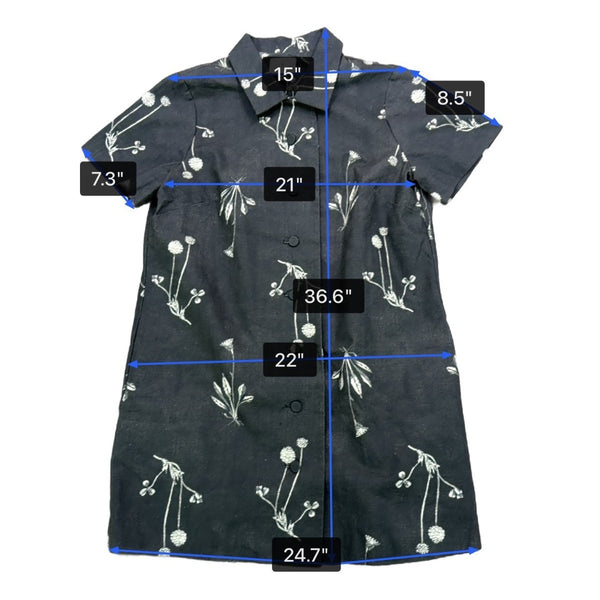 Tuckernuck Womens Black Cotton Meadow Rue Marley Short Sleeve Dress Size L