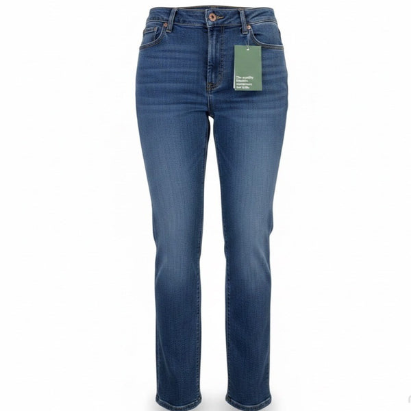 L.L. Bean Womens Blue Cotton Blend Straight Leg Jeans Favorite Fit Size 14 R