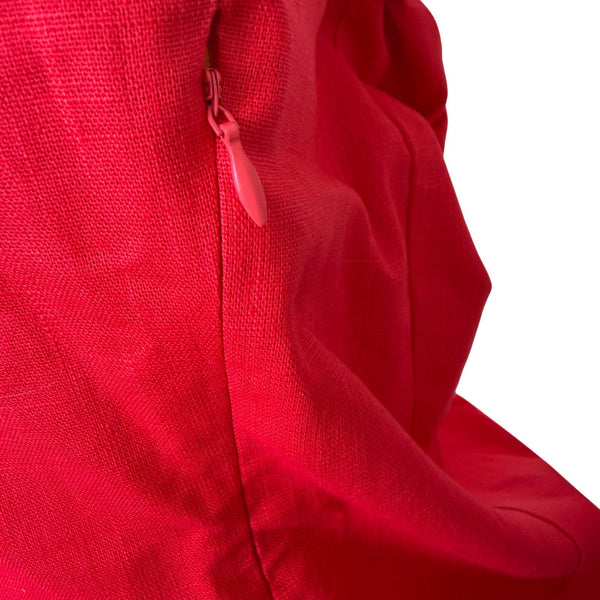 Kaiia Womens Red Linen-Cotton Sleeveless Mini Dress Square Neck Size 12