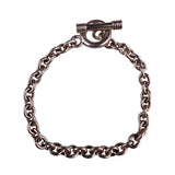 Vintage Sterling Silver Womens Rope Chain Bracelet Toggle Clasp Italy