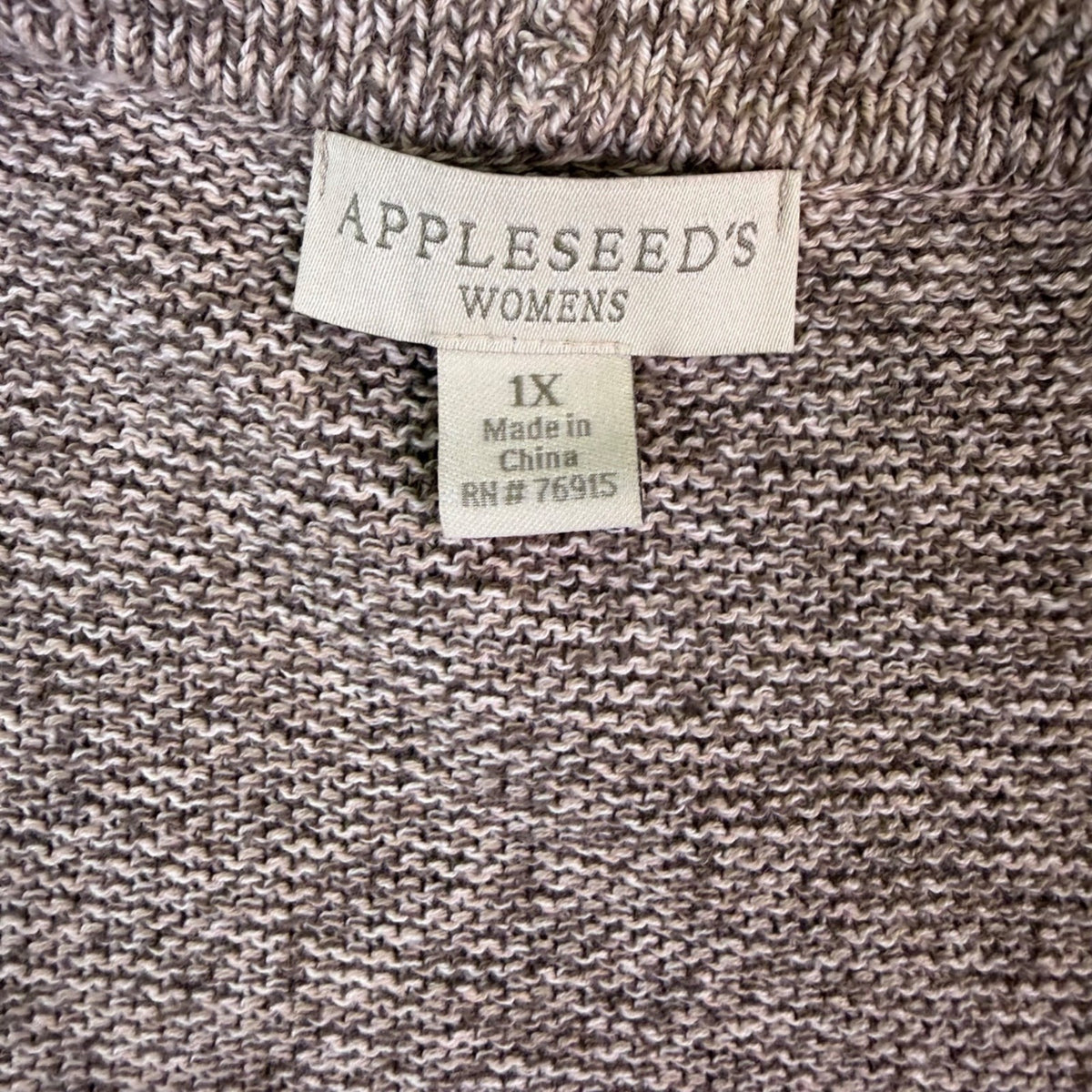 Appleseeds Womens Beige Open Front Cardigan Sweater With Pockets Size 1X