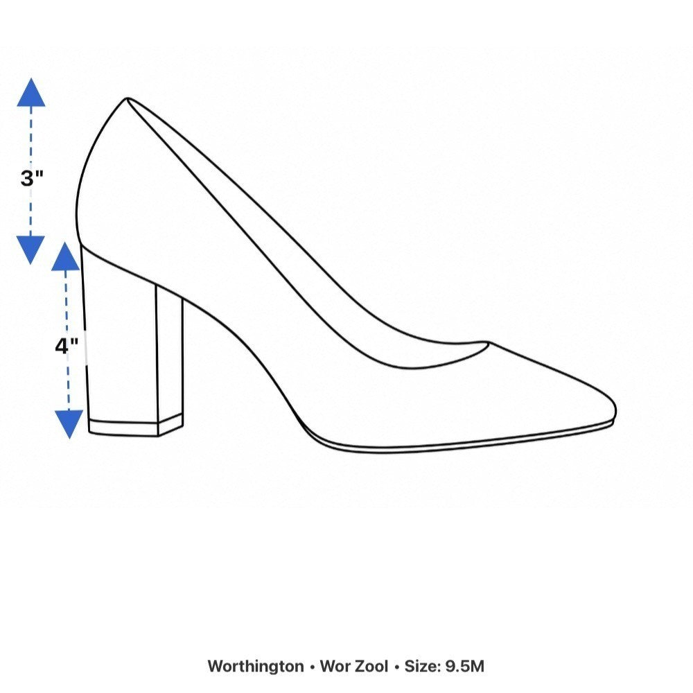 Worthington Women’s Beige Faux Patent Leather Zool Block High Heels Size 9.5M
