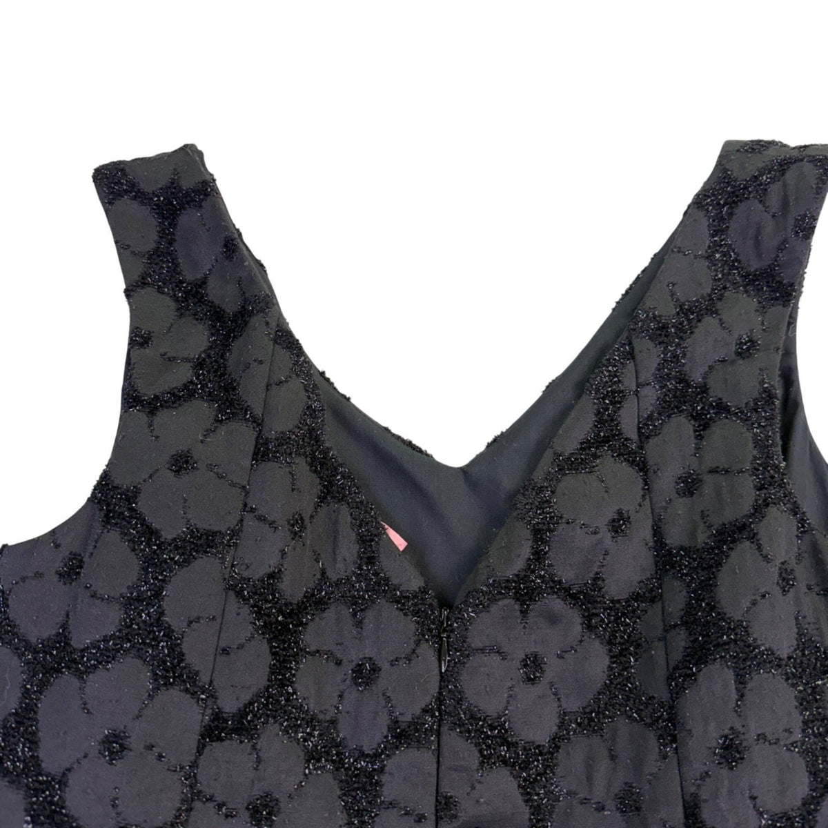 Topshop Womens Black Fit & Flare Floral Pattern Sleeveless V-Neck Dress Size 12