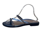 Women’s Silver Strappy Rhinestone Prism Sandals Size 8M