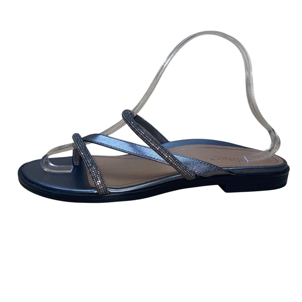 Women’s Silver Strappy Rhinestone Prism Sandals Size 8M