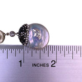Baroque Pearl & Crystal Dangle Earrings Silver Tone Post Back Elegant Handmade