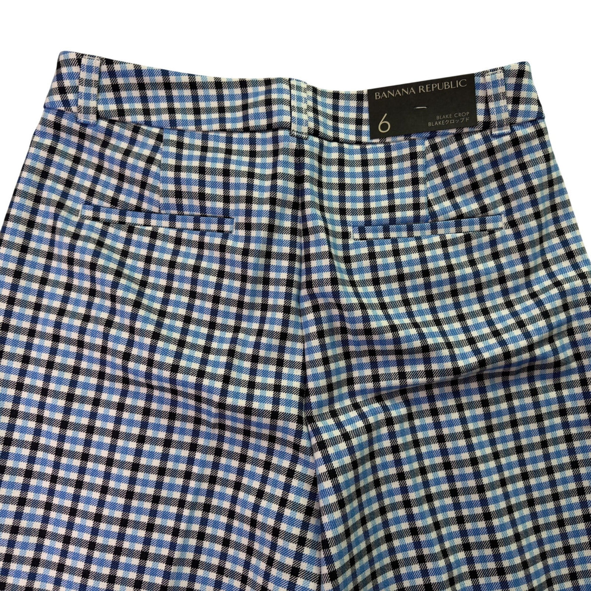 Banana Republic Women’s Blue & Black Plaid Wide-Leg Crop Pants Size 6 - New