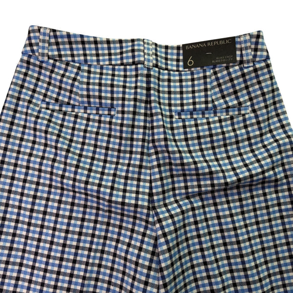 Banana Republic Women’s Blue & Black Plaid Wide-Leg Crop Pants Size 6 - New