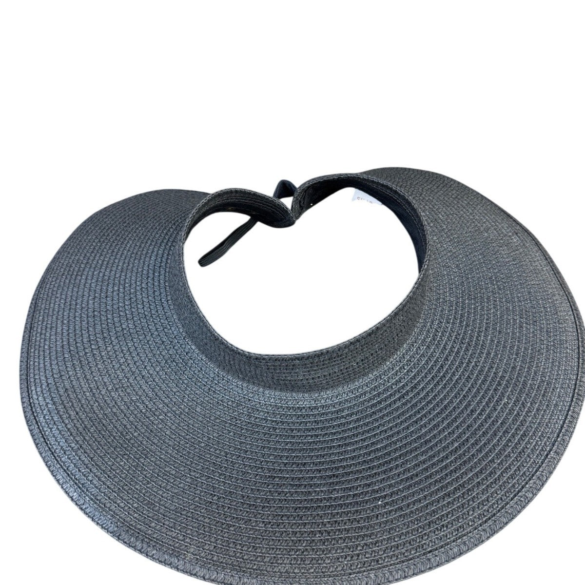 Shade & Shore Womens Black Straw Adjustable Wide Brim Visor Sun Hat