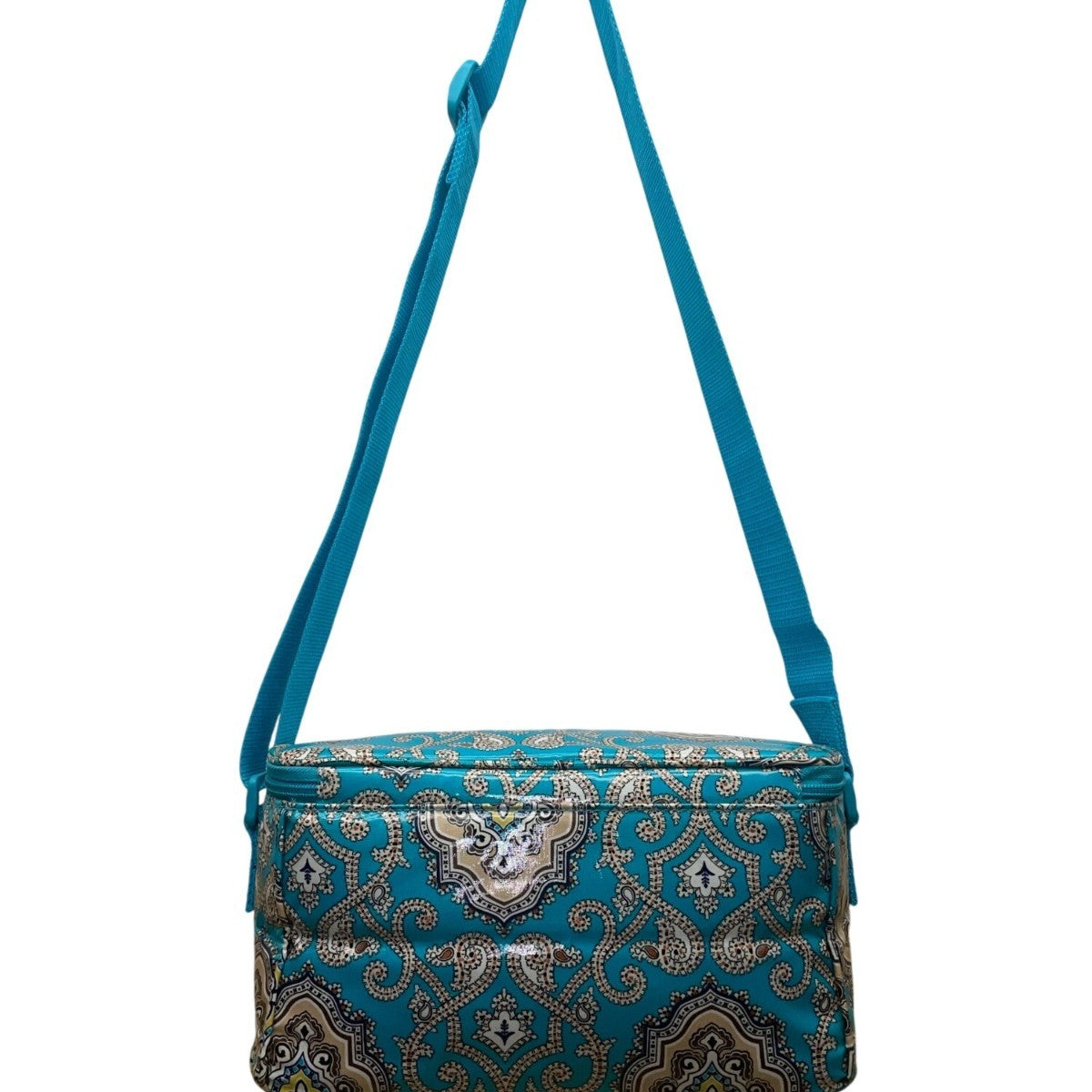 Vera Bradley Women’s Aqua & White Paisley Print Adjustable Strap Lunch Bag