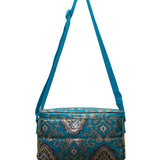 Vera Bradley Women’s Aqua & White Paisley Print Adjustable Strap Lunch Bag