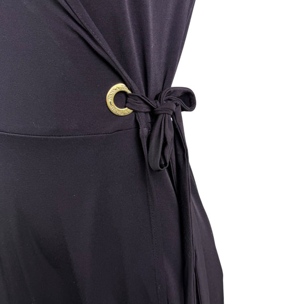 Ivanka Trump Womens Black Wrap Dress Tie Waist Sleeveless Sz XS