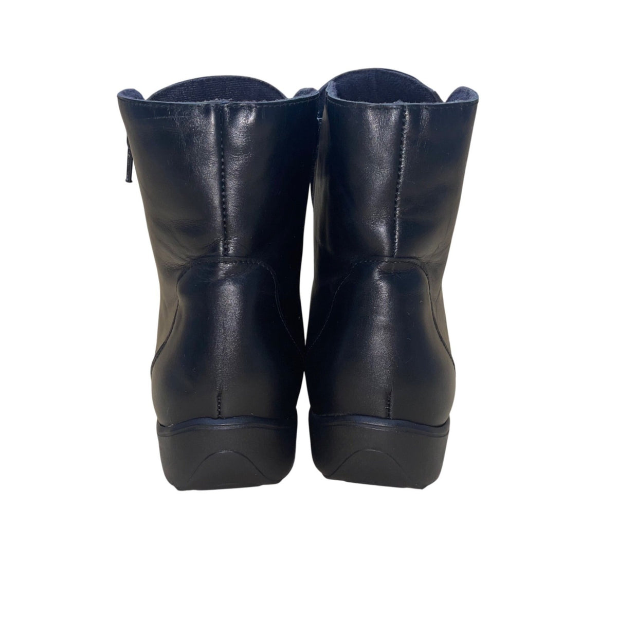 Munro American Women’s Black Leather Double Zip-Up Ankle Boots Size 9.5W