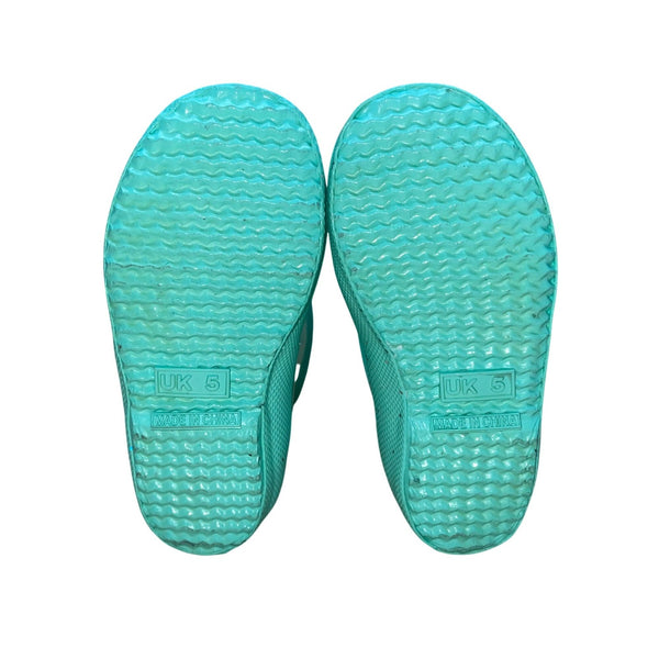 Hunter Kids Teal Rubber Glitter Waterproof Rain Boots Size US 6/7
