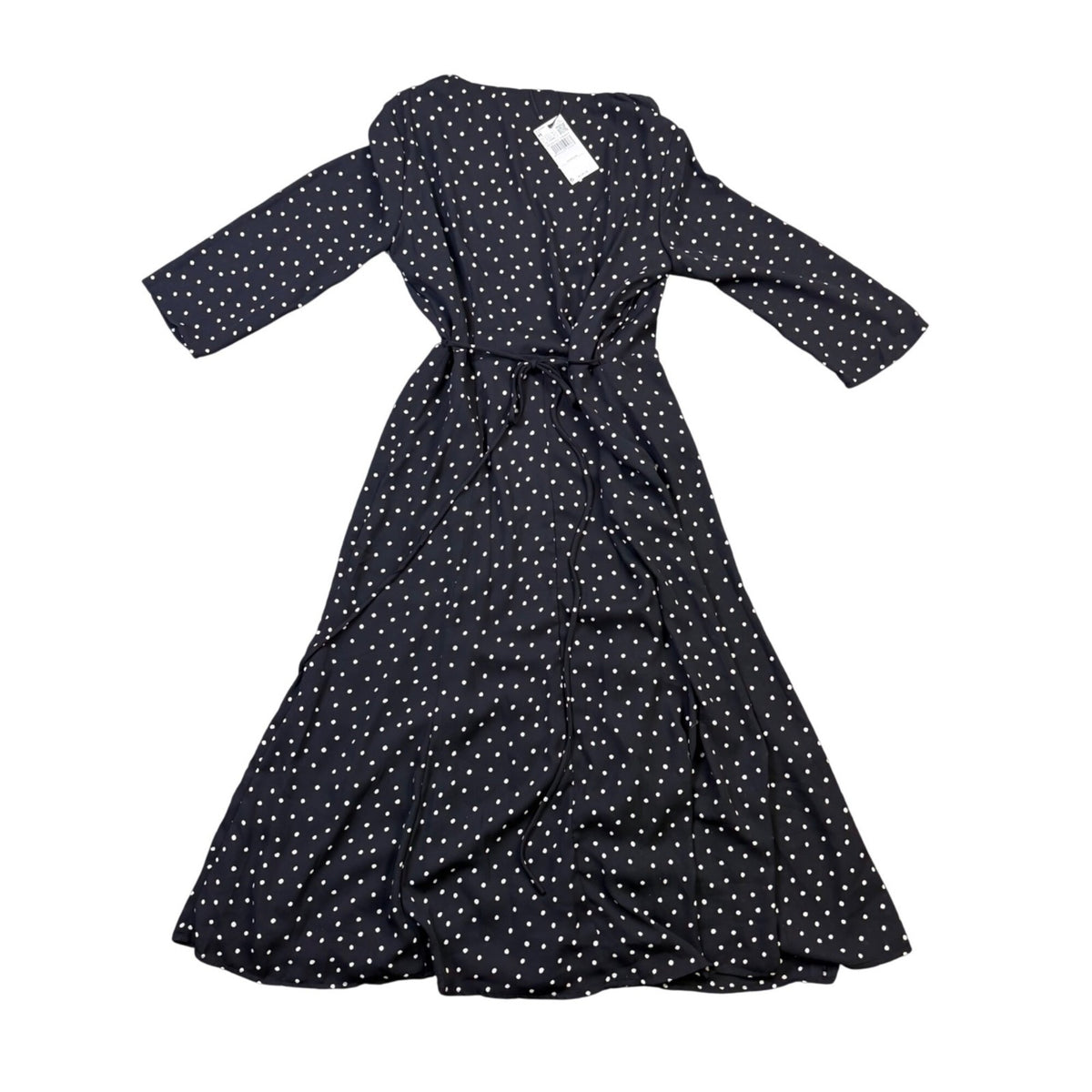 MNG Womens Black Polka Dot Wrap Dress Stylish Lightweight Size M