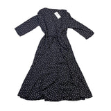 MNG Womens Black Polka Dot Wrap Dress Stylish Lightweight Size M