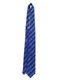 Xmi Men’s Blue Multicolor All Silk Geometric Pattern Tie Handmade Italy Imported