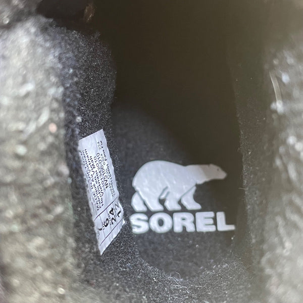 Sorel Boys Black Faux Fur Insulated Waterproof Slip-On Winter Boots Size 7