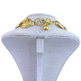 Anne Klein Womens Gold Tone Metal Swirl Statement Necklaces Adjustable