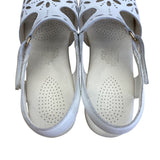 SAS Women’s Sunburst White Leather Adjustable Strap Open-Toe Sandals Size 7N