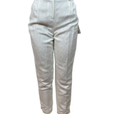 Calvin Klein Womens High-Rise White Trousers With Straight Fit Size 6 - New