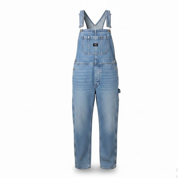Harley-Davidson Womans Light Blue Denim Overalls Adjustable Straps Workwear Sz M