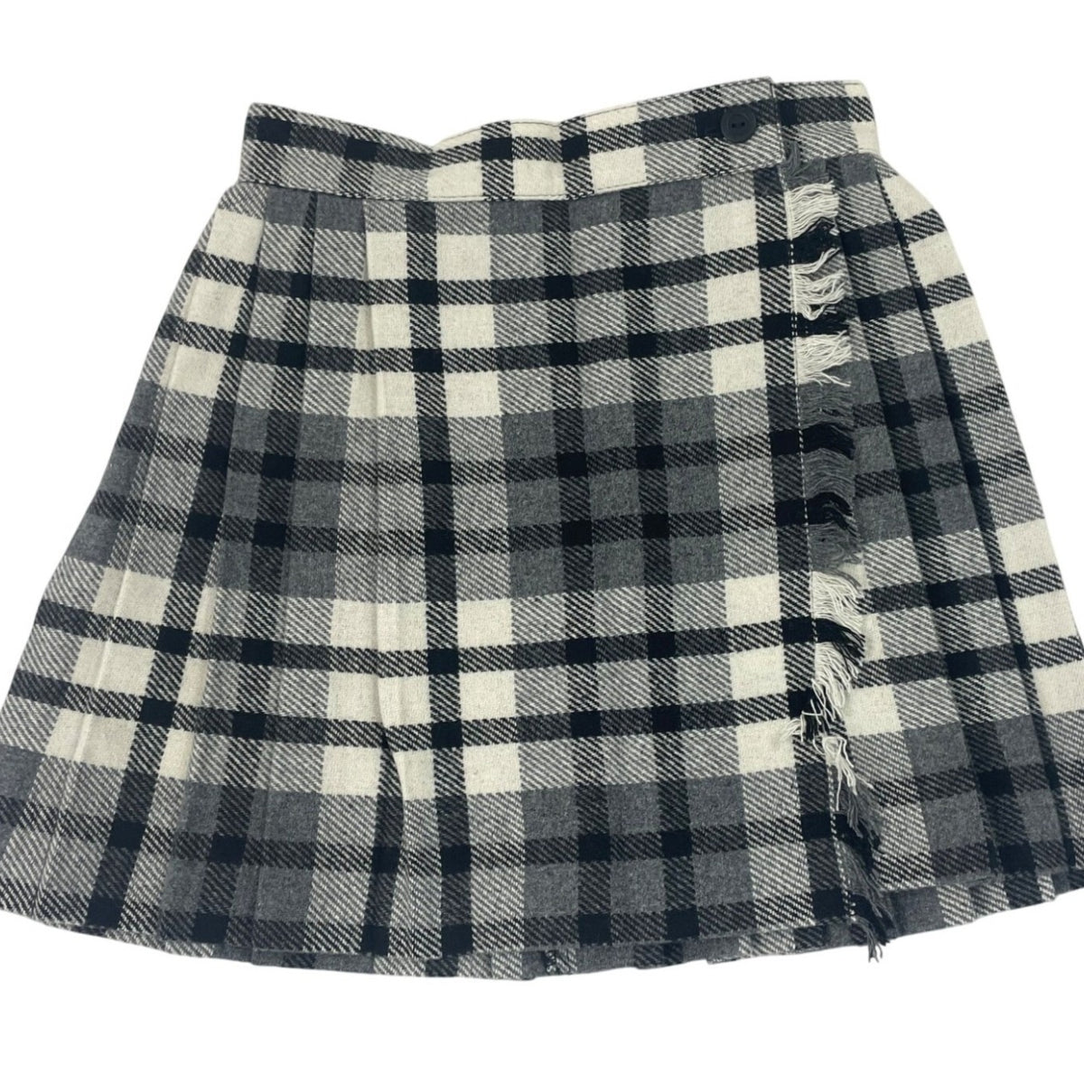 United Colors Of Benetton Plaid Black & White Skirt Sz 32 / 6Y