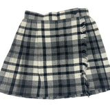United Colors Of Benetton Plaid Black & White Skirt Sz 32 / 6Y