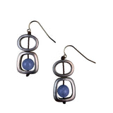 Long Necklace Women Multicolor Natural Stones Metal Design With Earrings