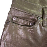 Banana Republic Womens Gold Metallic High-Rise Straight Jean Sz 27