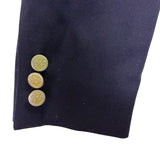 Jos. A. Bank Mens Navy Wool Double-Breasted Blazer Gold Buttons Size 6 Regular