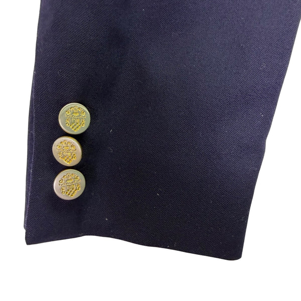 Jos. A. Bank Mens Navy Wool Double-Breasted Blazer Gold Buttons Size 6 Regular
