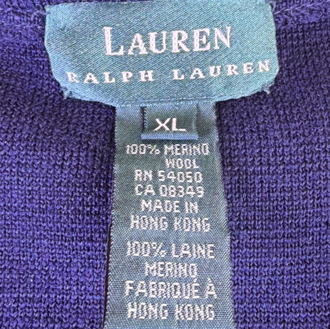 Lauren Ralph Lauren Womens Navy Double-Breasted Jacket Gold Button Sz XL