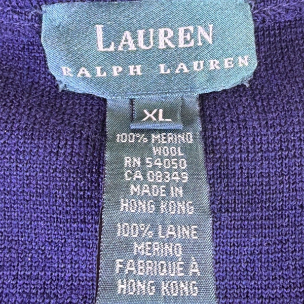 Lauren Ralph Lauren Womens Navy Double-Breasted Jacket Gold Button Sz XL