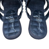 Joan Boyce Women’s Black Rhinestone Embellished Criss Cross Straps Sandals Sz 7M