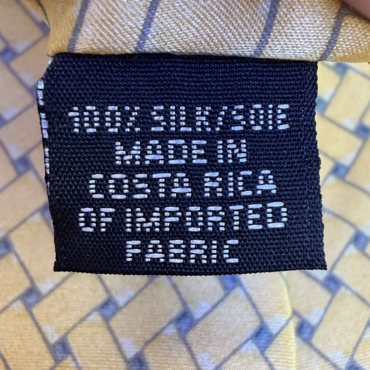 Neo By Bill Blass Mens Yellow 100% Silk Patterned Woven Tie Formalwear