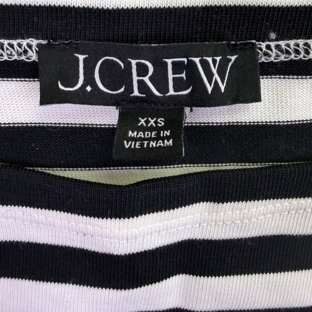 J.Crew Womens Black & White Striped Cotton Sleeveless Dress Crew Neck Sz XXS
