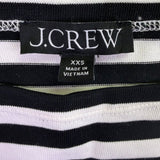 J.Crew Womens Black & White Striped Cotton Sleeveless Dress Crew Neck Sz XXS