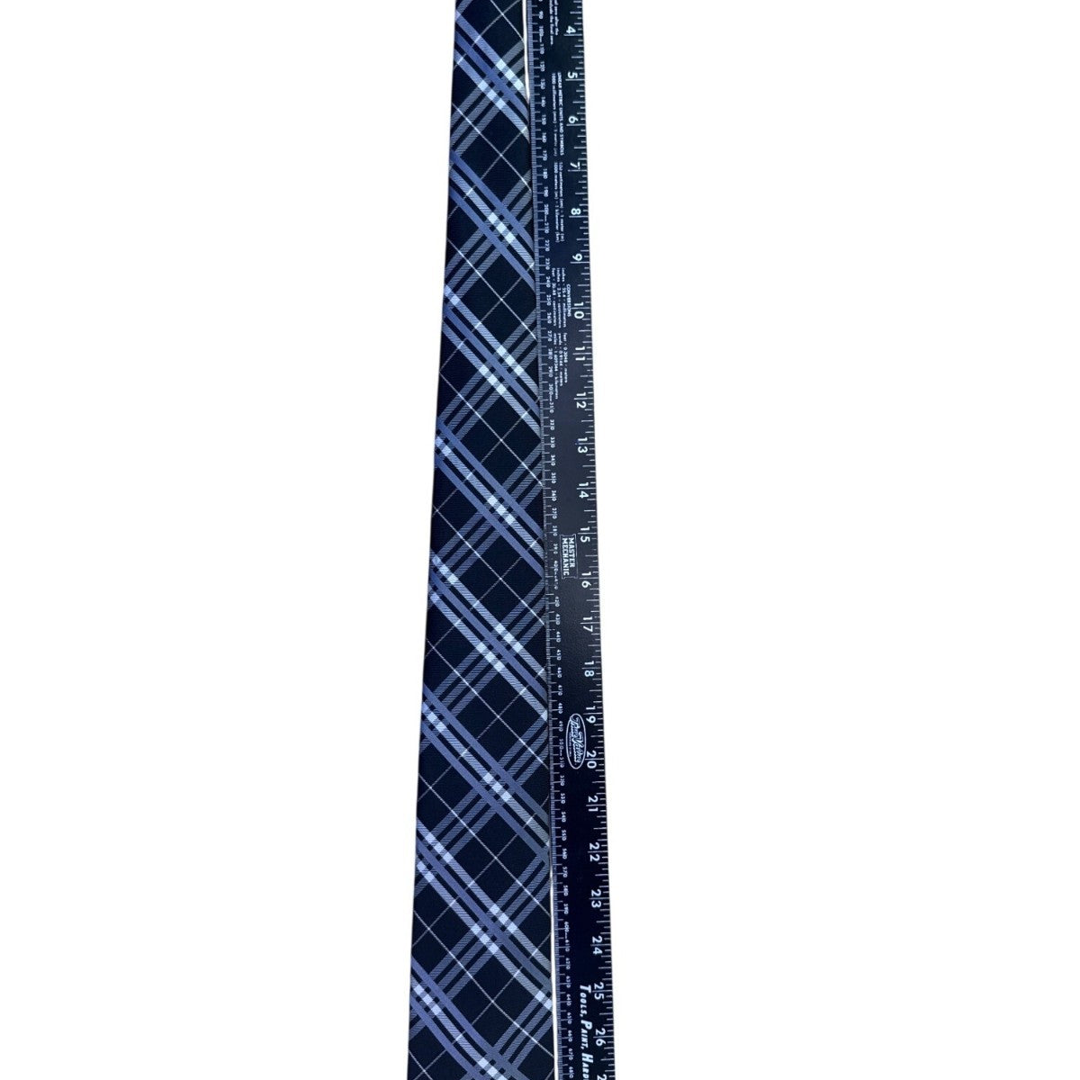 Saddlebred Mens Navy & Blue Plaid Silk Blend Necktie Classic Pattern Formal Wear