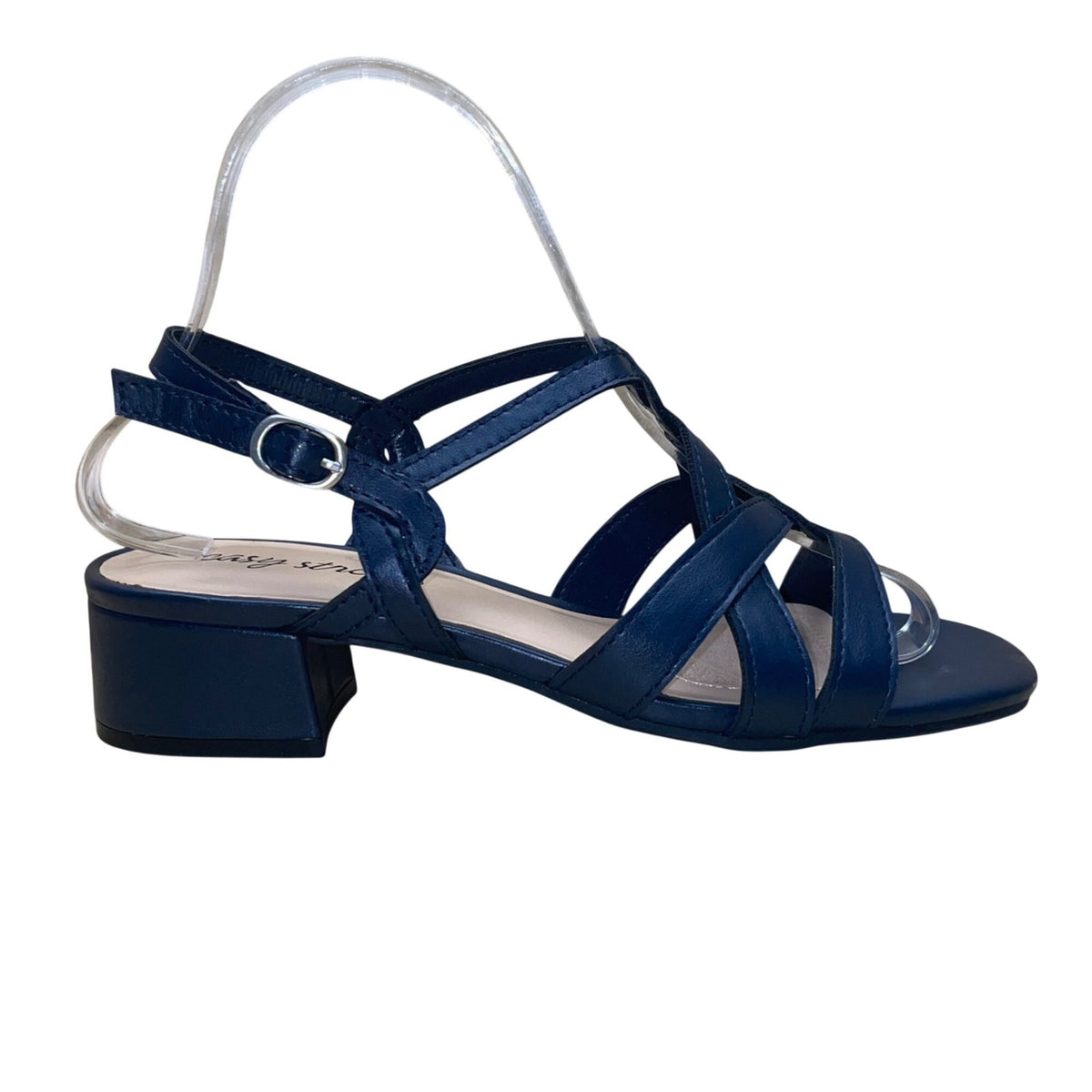 Easy Street Women’s Navy Man-Made Crisscross Strappy Sandals Size 7M