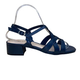 Easy Street Women’s Navy Man-Made Crisscross Strappy Sandals Size 7M