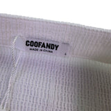 Coofandy Men White  Short Sleeve Stand Collar Shirt Size L