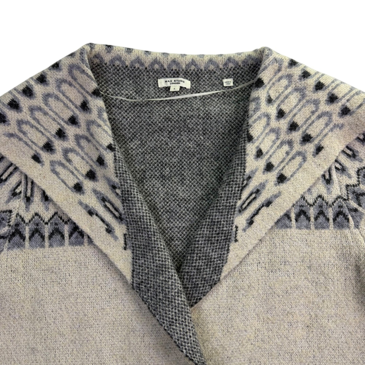 Max Studio Women’s Gray Knit Cardigan With Pockets Size Large