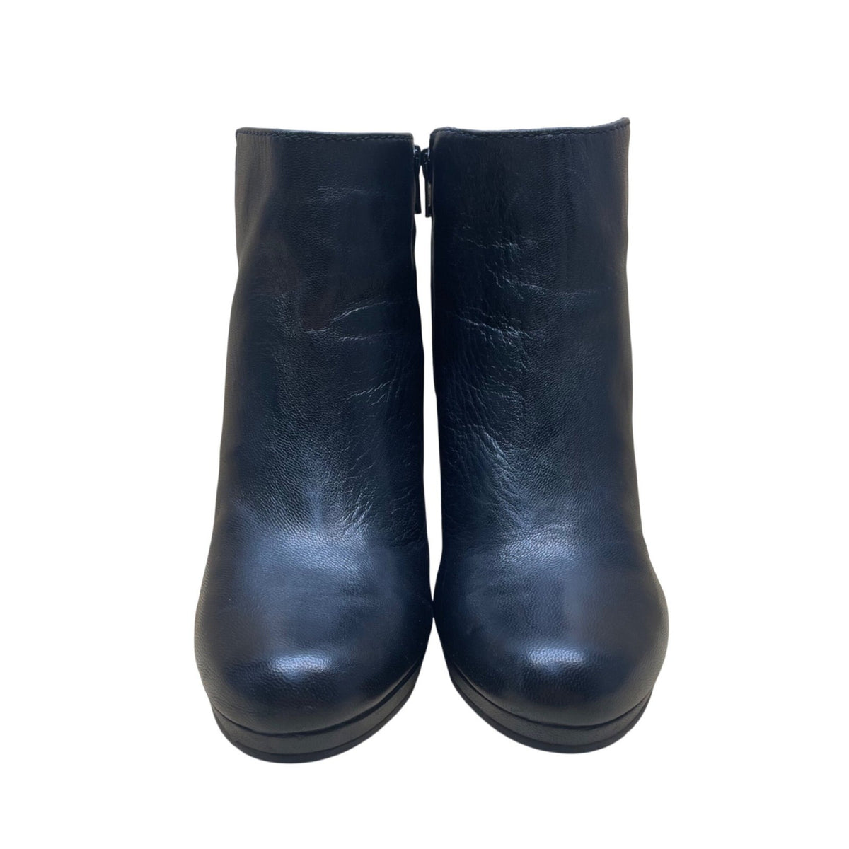 Lucky Brand Women’s Black Leather Sleek Heeled Ankle Booties Size 7