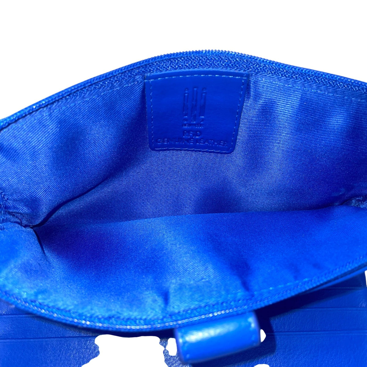 ili New York Women’s Cobalt Blue Genuine Leather Zip Closure RFID Wallet